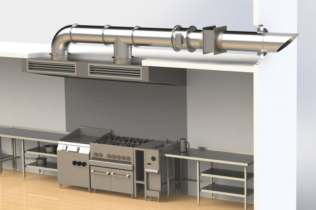 Nhà bếp rộng lớn hoặc có thiết kế bếp mở thường cần một hệ thống hút khói mạnh mẽ để đối phó với lượng khói và mùi.